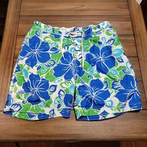 Old Navy Swim Trunks Blue & Green Tropical Flowers - Size XL